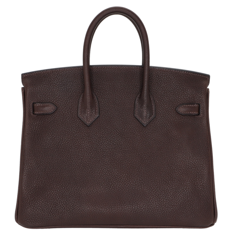 Hermès 25cm Birkin Ebene Barenia Faubourg Palladium Hardware