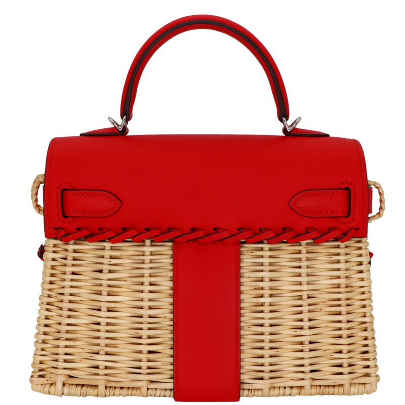 Hermès Kelly Mini Picnic Rouge de Coeur Swift Leather Palladium Hardware