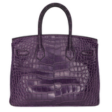 Hermès 30cm Birkin Amethyst Matte Alligator Palladium Hardware