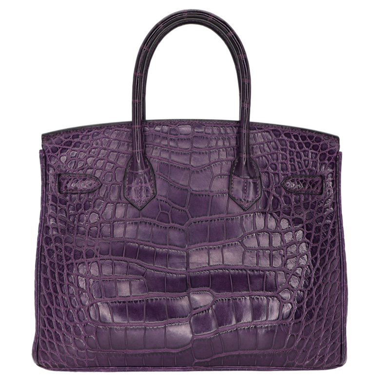 Hermès 30cm Birkin Amethyst Matte Alligator Palladium Hardware