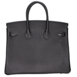 Hermès 25cm Birkin HSS Black/ Rouge Chèvre Leather Brushed Gold Hardware