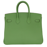 Hermès 25cm Birkin HSS Vert Criquet Chevre Leather Gold Hardware
