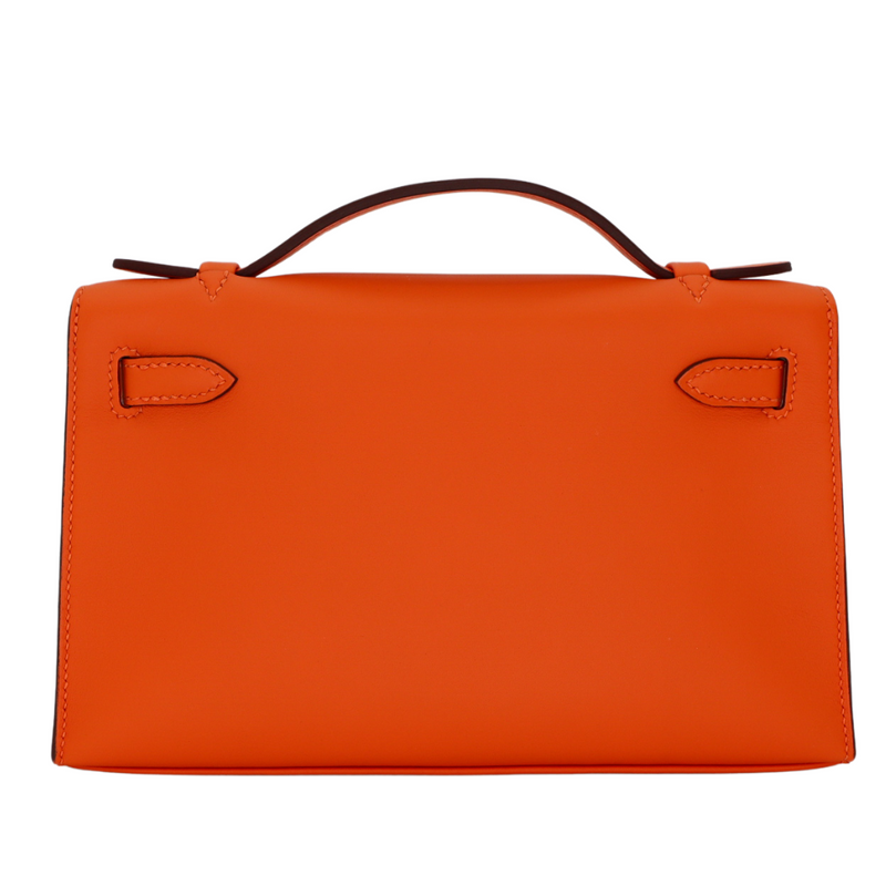 Hermès Kelly Pochette HSS Orange/Gris Perle Swift Leather Palladium Hardware