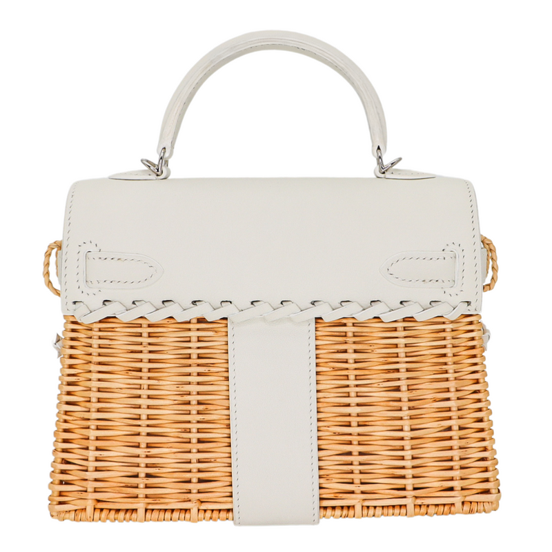 Hermès Kelly Mini Picnic White Swift Leather Palladium Hardware