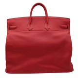 Hermès 50cm HAC Rouge Vif Ardennes Leather Palladium Hardware