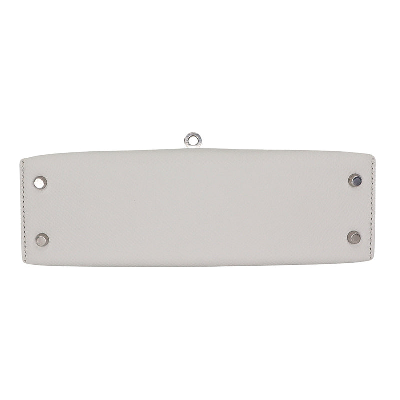 Hermès Kelly II Sellier Mini White Epsom Palladium Hardware