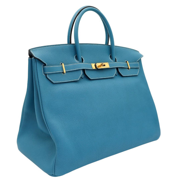 Hermès 40cm Birkin Bleu Jean Togo Leather Gold Hardware