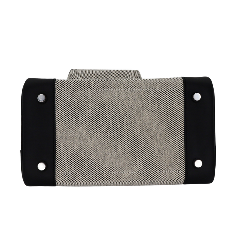 Hermès 25cm Birkin Cargo Ecru/Black Canvas/Swift Leather Palladium Hardware