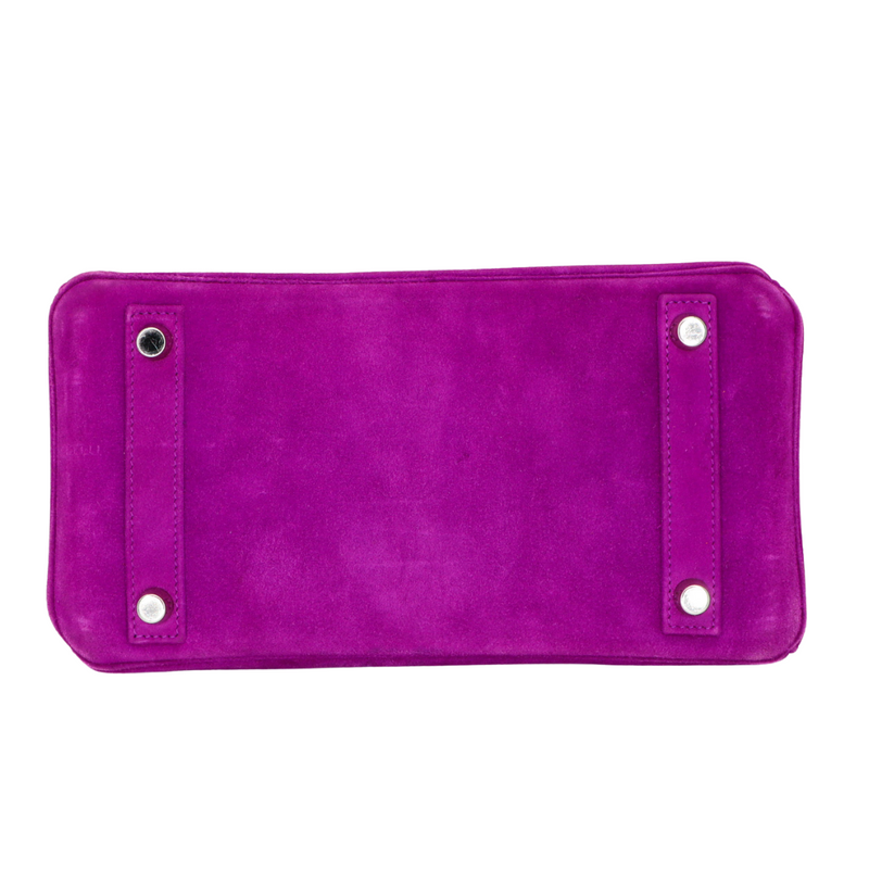 Hermès 25cm Birkin Doblis Ultraviolet Suede Palladium Hardware