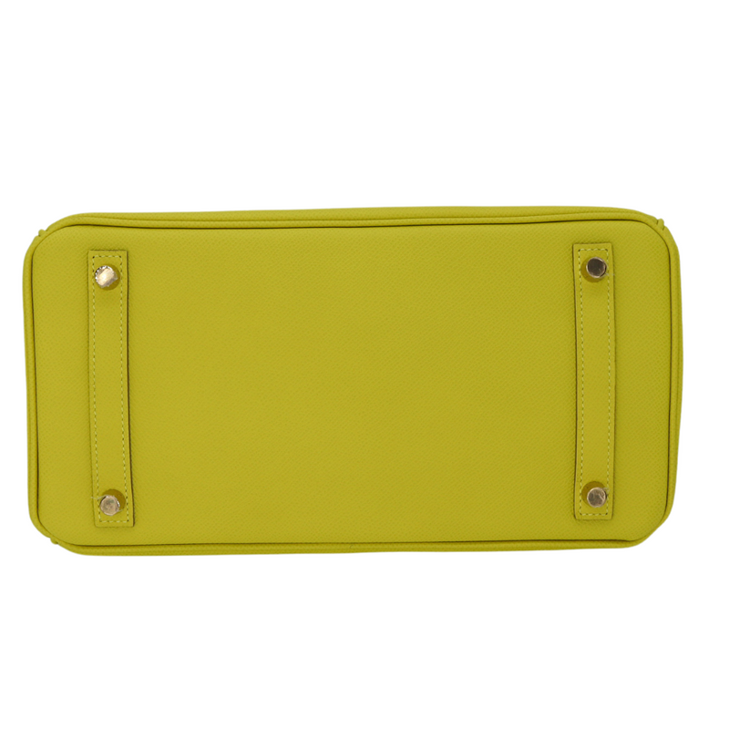 Hermès 30cm Birkin Lime Epsom Leather Rose Gold Hardware