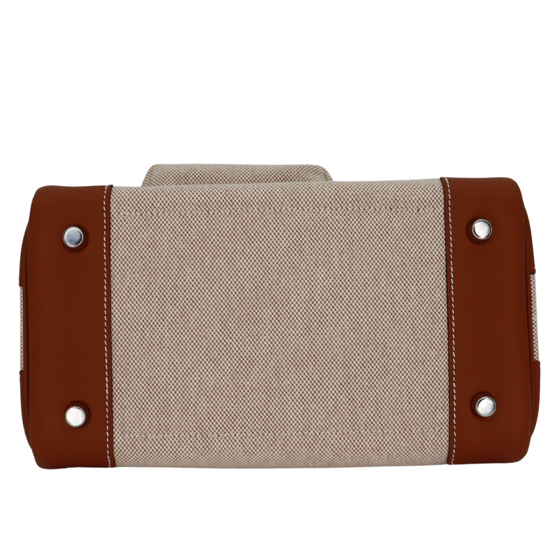 Hermès 25cm Birkin Cargo Ecru/Gold Canvas/Swift Leather Palladium Hardware