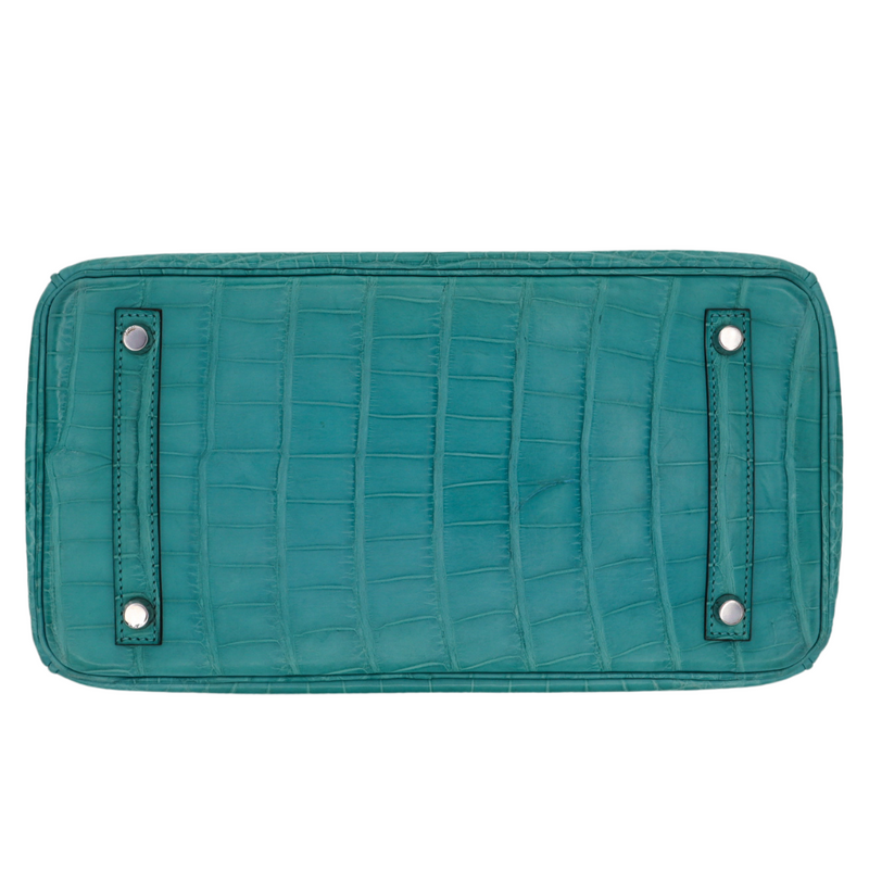 Hermès 30cm Birkin Bleu Saint Cyr Matte Alligator Palladium Hardware