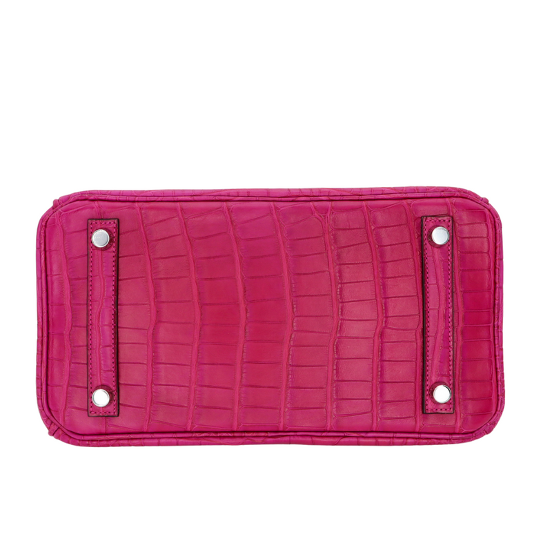 Hermès 25cm Birkin Rose Scheherazade Matte Alligator Palladium Hardware