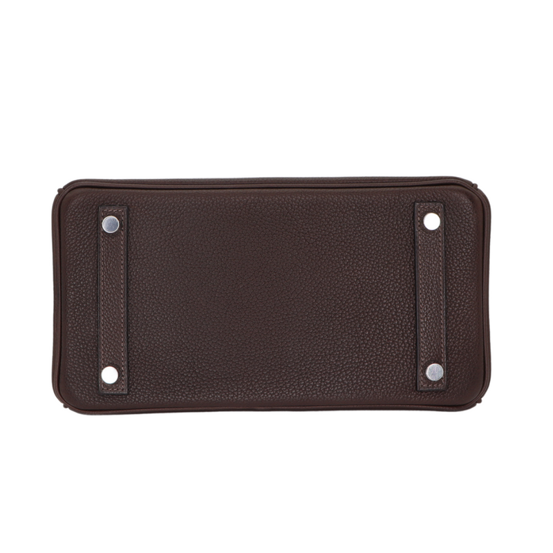 Hermès 25cm Birkin Ebene Barenia Faubourg Palladium Hardware