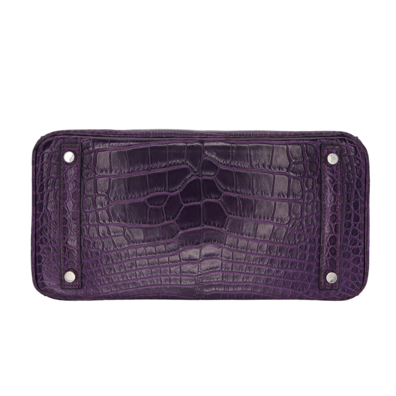 Hermès 30cm Birkin Amethyst Matte Alligator Palladium Hardware