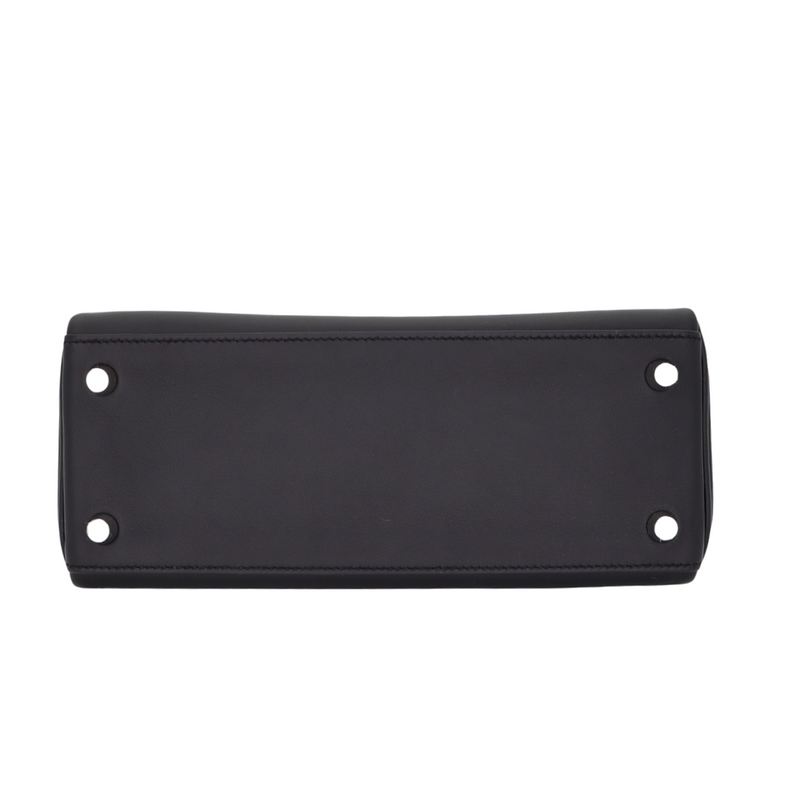 Hermès 25cm Kelly Colormatic Black Swift Leather Palladium Hardware