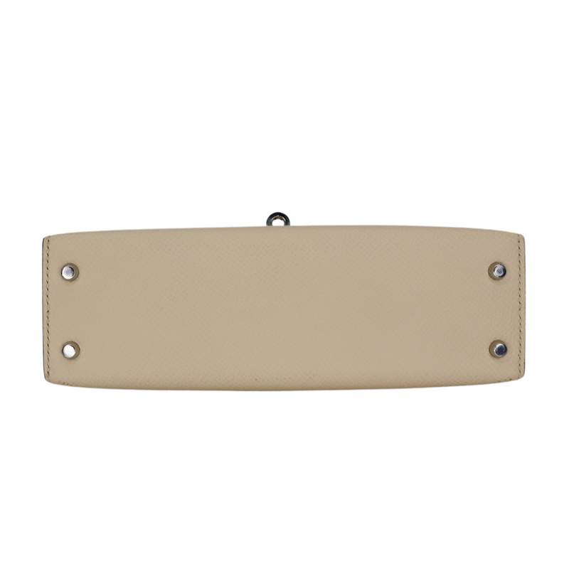 Hermès Kelly II Sellier Mini Tricolor Nata/Chai/Gris Meyer Epsom Palladium Hardware