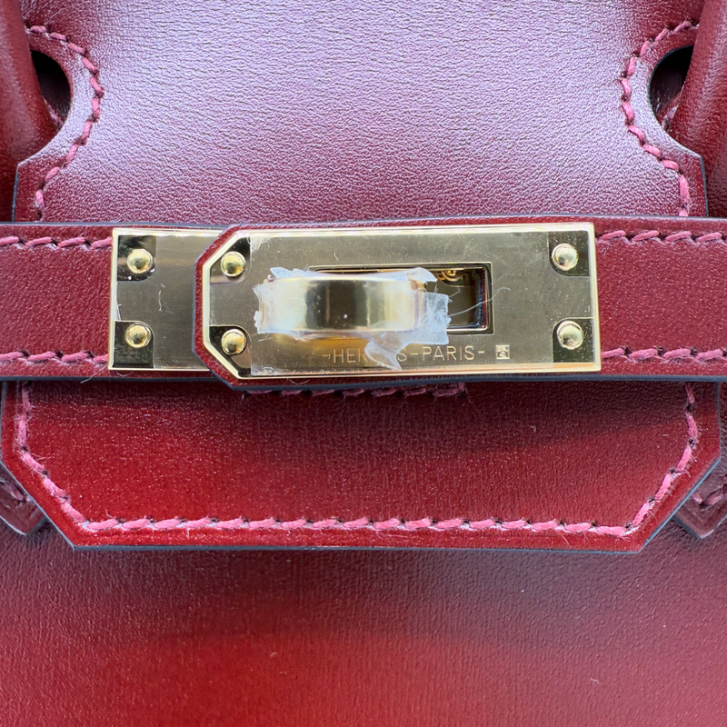 Hermès 25cm Birkin Sellier Rouge H Box Calf Leather Gold Hardware