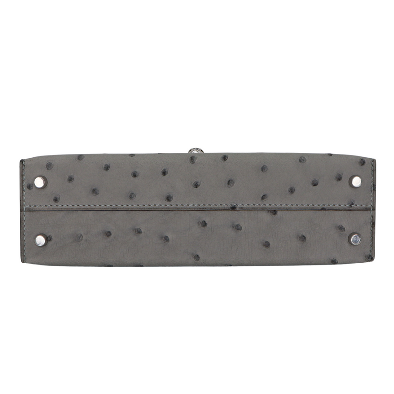 Hermès Kelly II Sellier Mini Bleu Glacier Ostrich Palladium Hardware