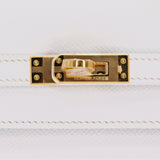 Hermès 25cm Kelly Sellier White Epsom Leather Gold Hardware