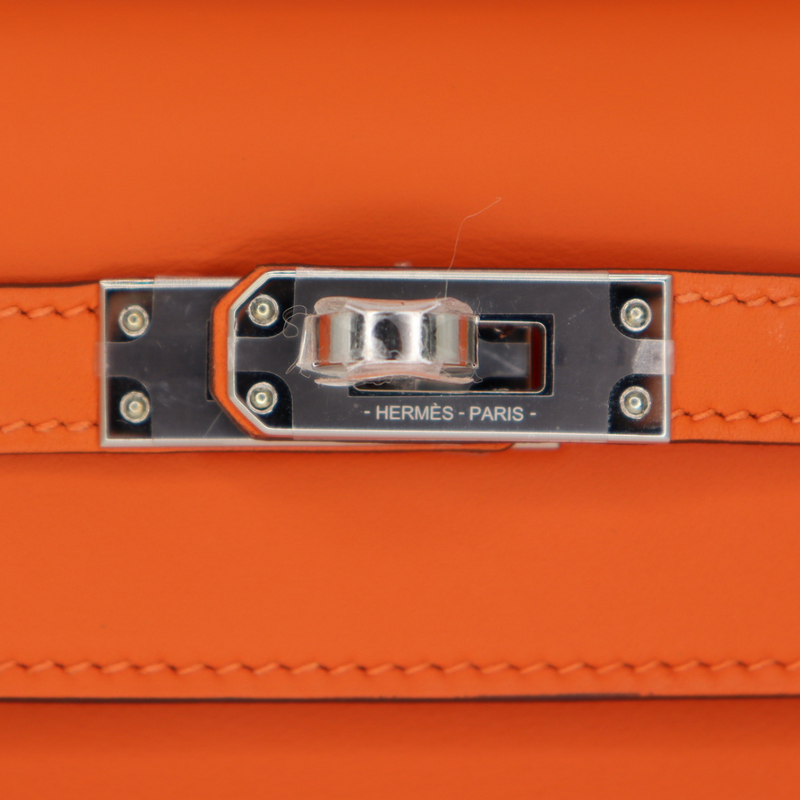 Hermès Kelly Pochette HSS Orange/Gris Perle Swift Leather Palladium Hardware