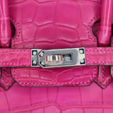 Hermès 25cm Birkin Rose Scheherazade Matte Alligator Palladium Hardware