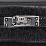 Hermès 25cm Kelly Sellier Black Chèvre Leather Palladium Hardware