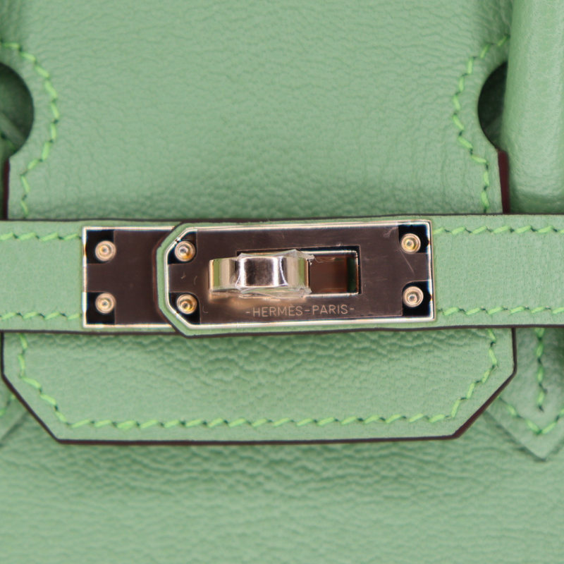 Hermès 25cm Birkin HSS Vert Criquet Chevre Leather Gold Hardware