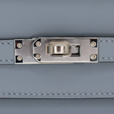 Hermès Kelly Pochette Bleu Lin Swift Leather Palladium Hardware