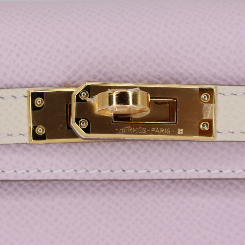 Hermès Mini Kelly II HSS Mauve Pale/Craie Epsom Gold Hardware