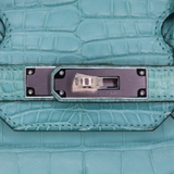 Hermès 30cm Birkin Bleu Saint Cyr Matte Alligator Palladium Hardware