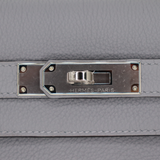 Hermès 28cm Kelly Retourne Gris Pantin Togo Leather Palladium Hardware