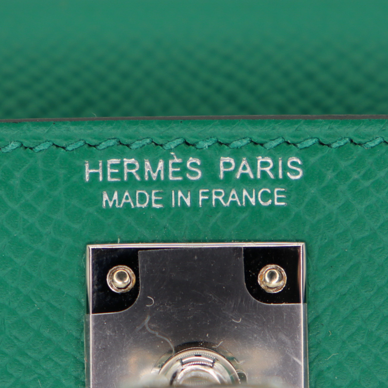 Hermès Kelly II Sellier Mini Vert Vertigo Epsom Palladium Hardware