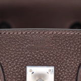 Hermès 25cm Birkin Ebene Barenia Faubourg Palladium Hardware