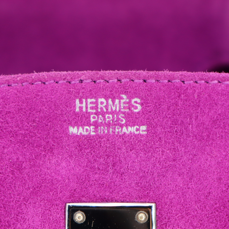 Hermès 25cm Birkin Doblis Ultraviolet Suede Palladium Hardware