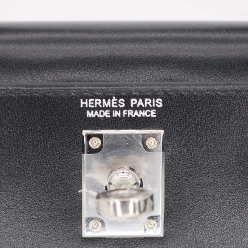 Hermès Kelly II Sellier Mini Cloute Black Box Calf Studded Leather Palladium Hardware