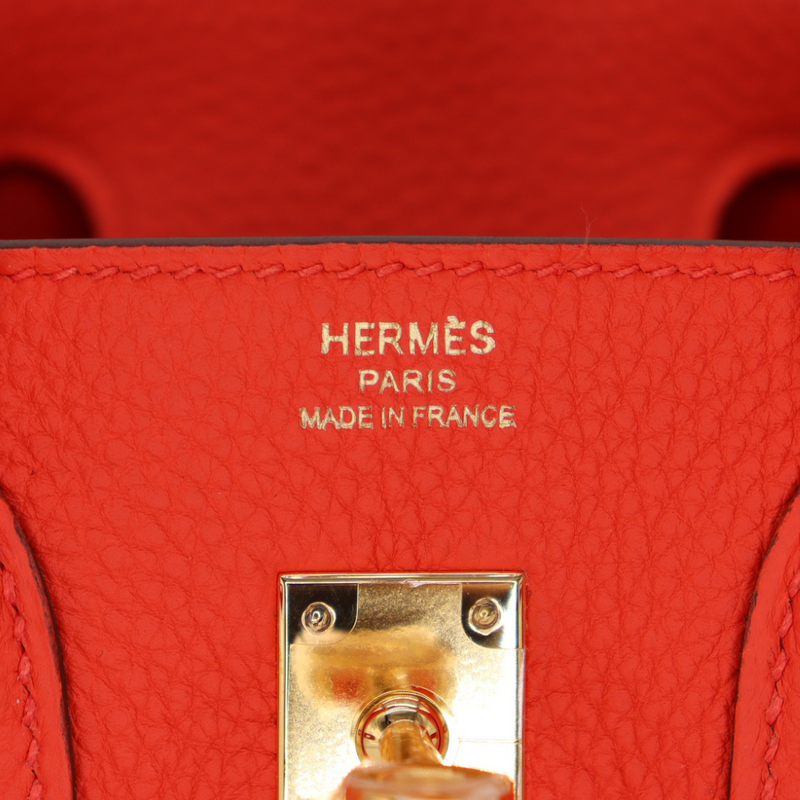 Hermès 25cm Birkin Feu Togo Leather Gold Hardware