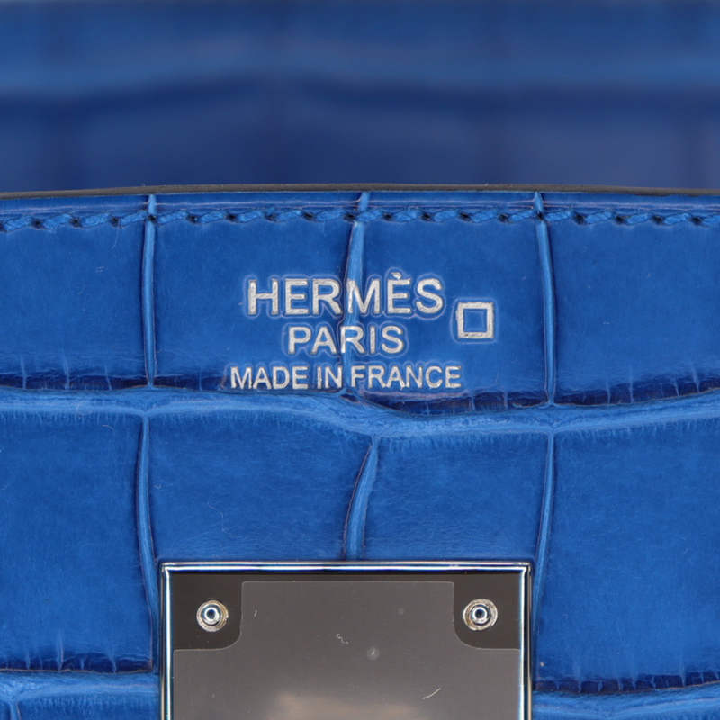 Hermès 30cm Birkin Bleu Zellige Matte Alligator Palladium Hardware