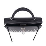 Hermès Kelly II Sellier Mini Cloute Black Box Calf Studded Leather Palladium Hardware