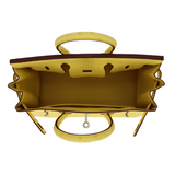 Hermès 25cm Birkin Jaune Citron Ostrich Palladium Hardware