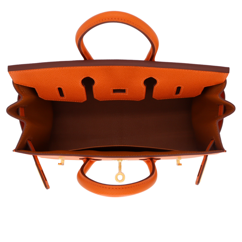 Hermès 25cm Birkin HSS Sellier Orange/Gold Epsom Leather BrushedGold Hardware