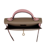 Hermès Kelly II Sellier Mini HSS Gris Tourterelle/Rose Sakura Chèvre Leather Permabrass Hardware