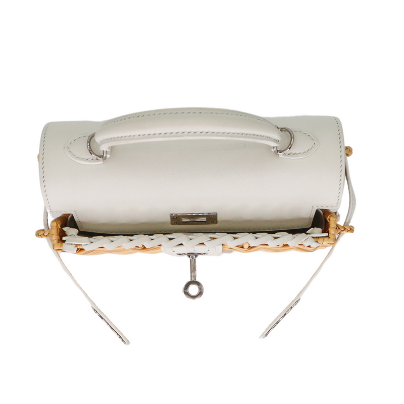 Hermès Kelly Mini Picnic White Swift Leather Palladium Hardware