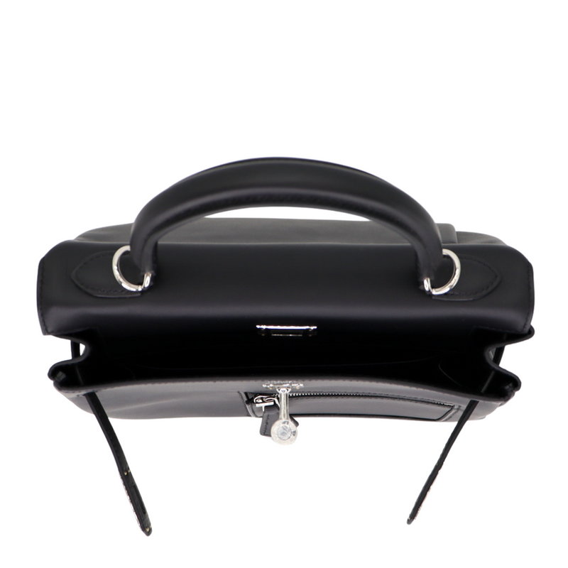 Hermès 25cm Kelly Colormatic Black Swift Leather Palladium Hardware
