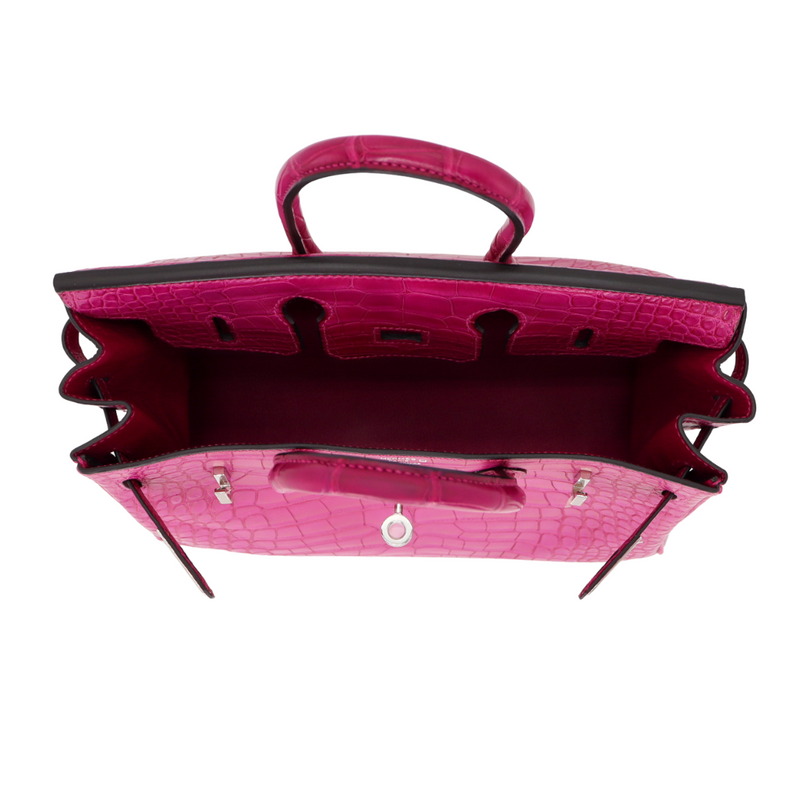 Hermès 25cm Birkin Rose Scheherazade Matte Alligator Palladium Hardware