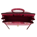 Hermès 25cm Birkin Rose Tyrien Shiny Niloticus Crocodile Gold Hardware