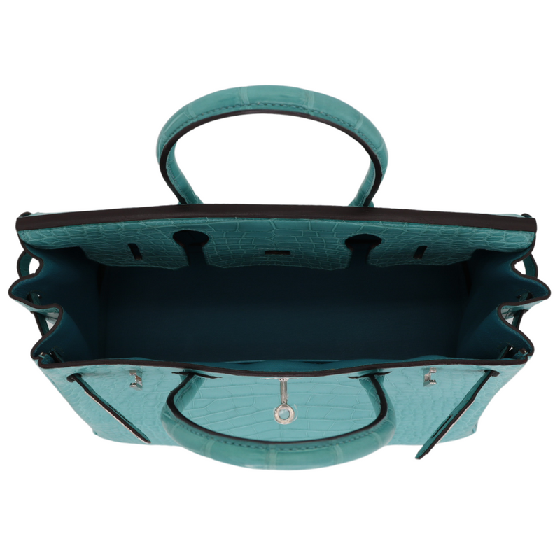 Hermès 30cm Birkin Bleu Saint Cyr Matte Alligator Palladium Hardware