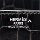 Hermès 25cm Birkin Black Shiny Porosus Crocodile Diamond Hardware