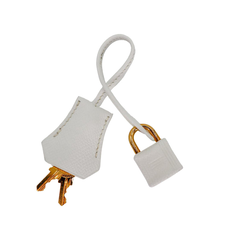 Hermès 25cm Kelly Sellier White Epsom Leather Gold Hardware