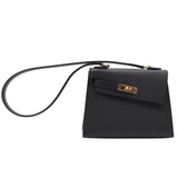 Hermès Kelly en Desordre Black Epsom Leather Gold Hardware